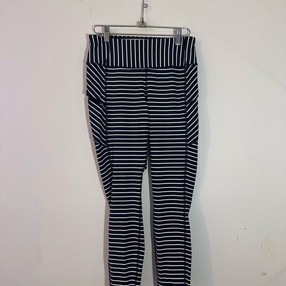 Atheta Black & White Striped Leggings